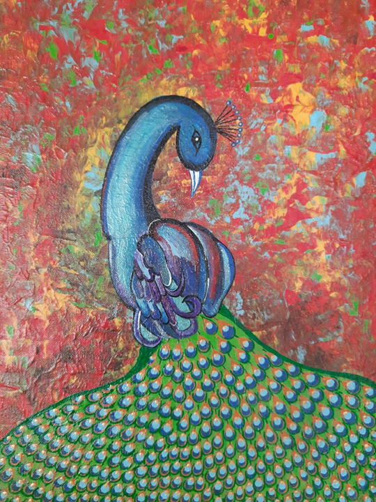 Glitz and Glam - peacock painting