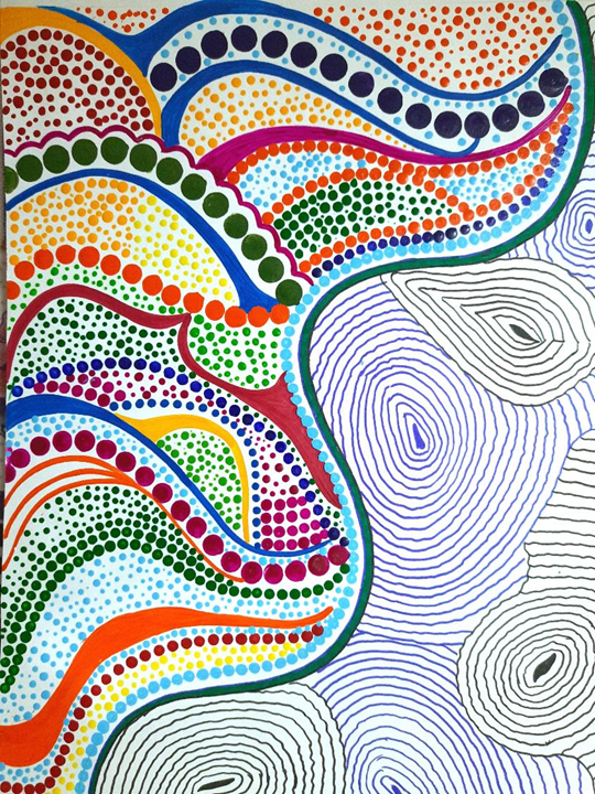 Mixed media pattern artwork