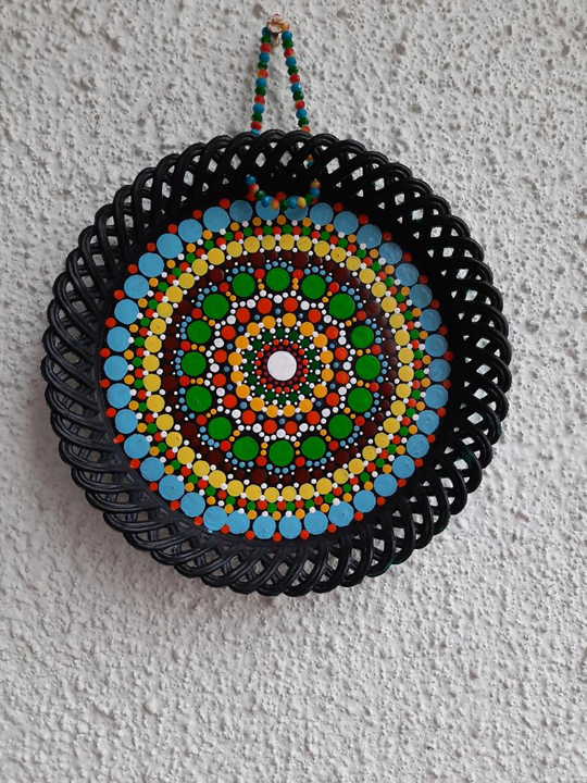 Dot mandala wall hanging plate