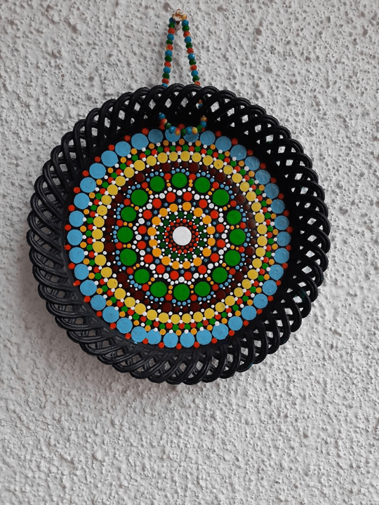Dot mandala wall hanging plate
