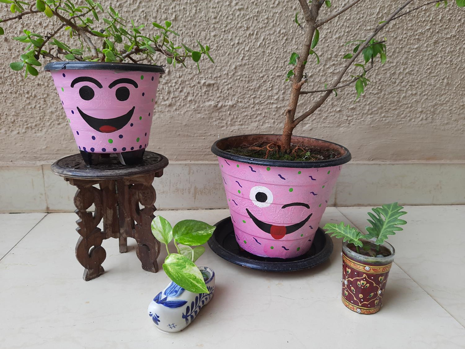 Outdoor painted pots